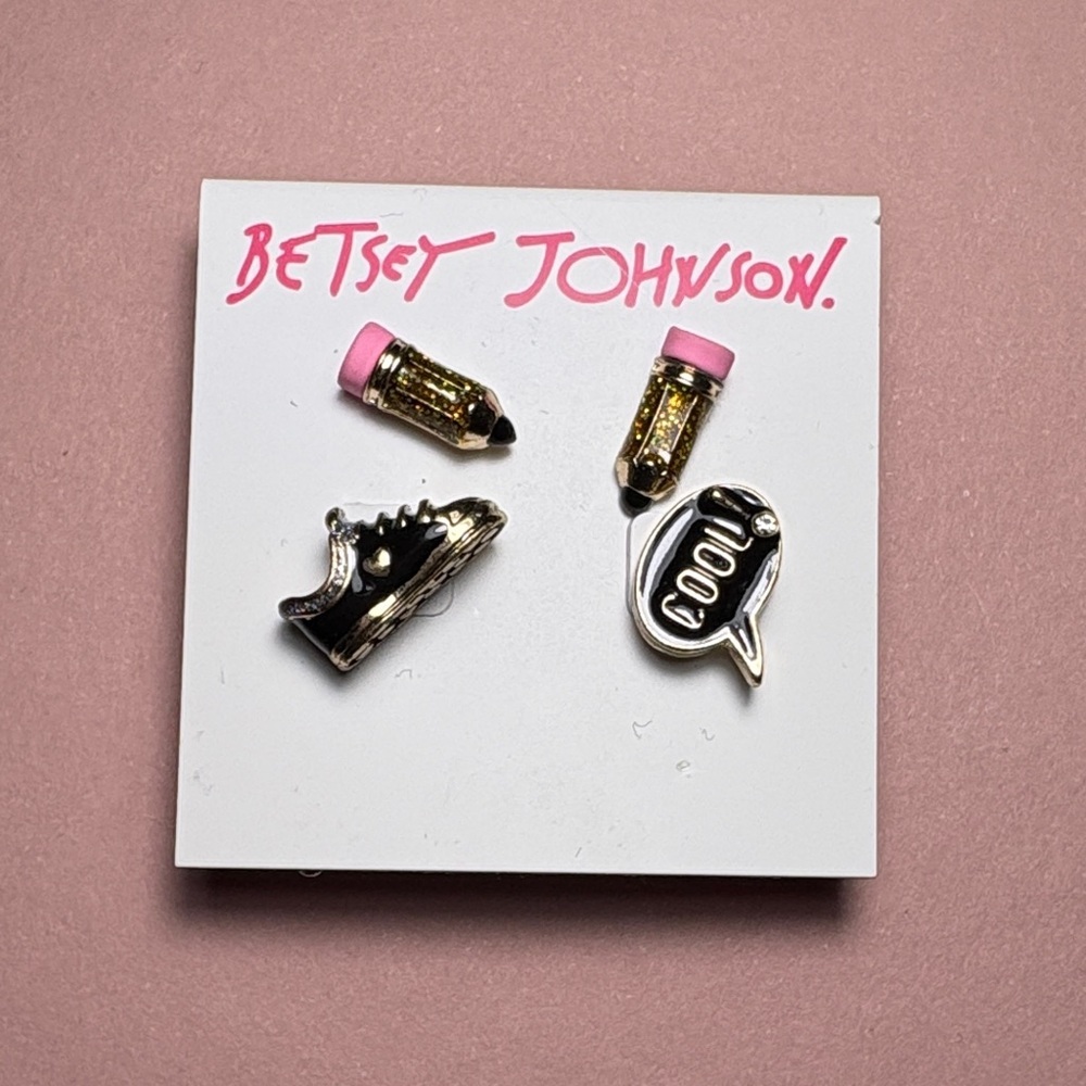 New! Betsey Johnson Glittering Trendy Earring Sets